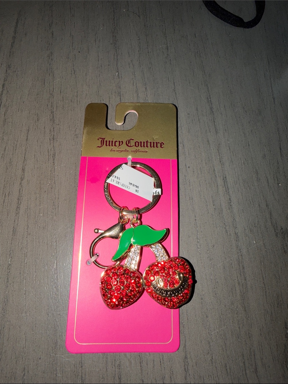 Juicy Couture Red Crystal Cherry Keyring